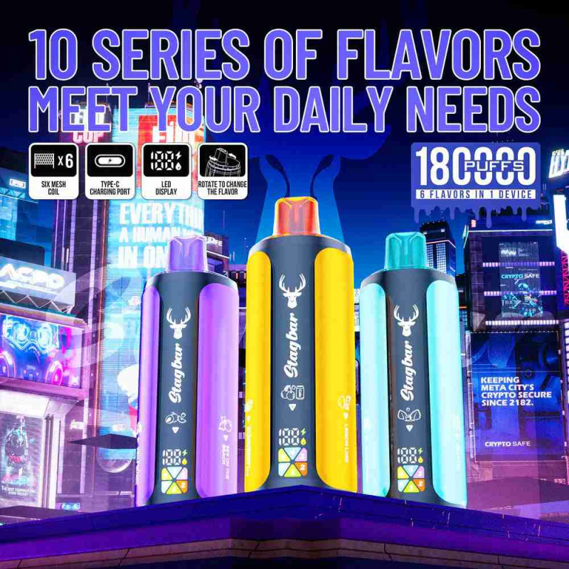 EU Warehouse Stagbar 6 IN 1 180K Puffs Disposable Vape Wholesale - [VapzVape]