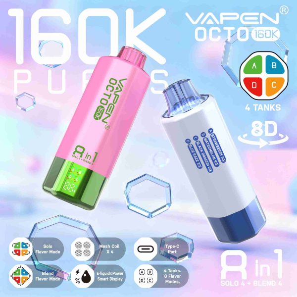 EU Warehouse VAPEN OCTO 8IN1 160K Puffs  Disposable Vape Wholesale - [VapzVape]