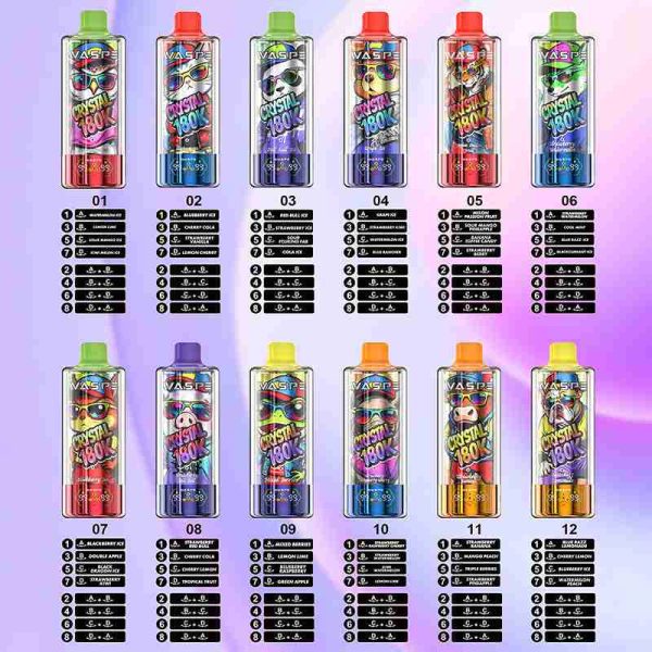 EU Warehouse WASPE Crystal 8 in 1  180K Puffs 68ml Disposable Vape Wholesale - [VapzVape]