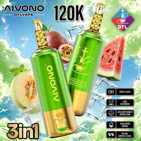 EU Warehouse AIVONO DTL 3 IN 1 120K Puffs Disposable Vape Wholesale - [VapzVape]