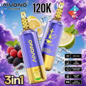 EU Warehouse AIVONO DTL 3 IN 1 120K Puffs Disposable Vape Wholesale - [VapzVape]