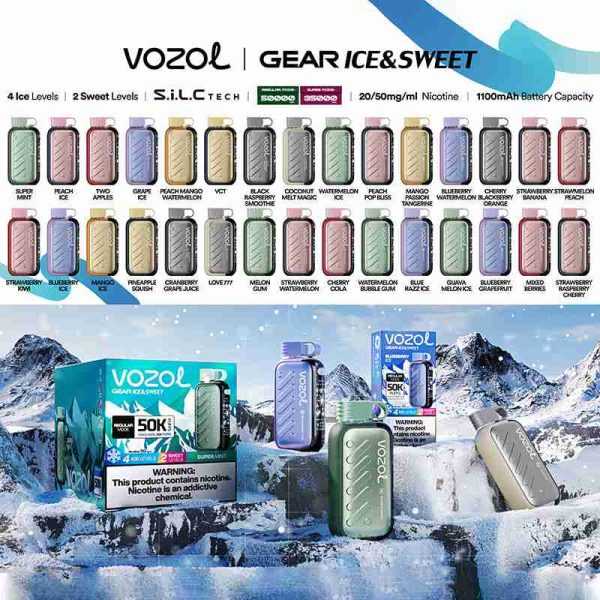 EU-Lager VOZOL Gear Ice & Sweet 50000Puffs 30 ml Einweg-E-Zigarette Vape Großhandel – [VapzVape]