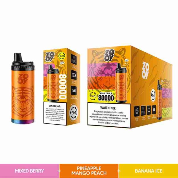 EU Warehouse ZOOY king TRIPLE 3IN1 80000 Puffs Disposable Vape Wholesale - [VapzVape]