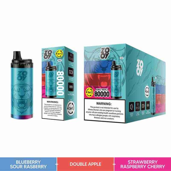 EU Warehouse ZOOY king TRIPLE 3IN1 80000 Puffs Disposable Vape Wholesale - [VapzVape]