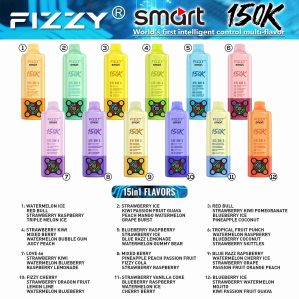 EU-Lager FIZZY SMART 15 IN 1 150k Puffs 80 ml Einweg Vape Großhandel – [VapzVape]