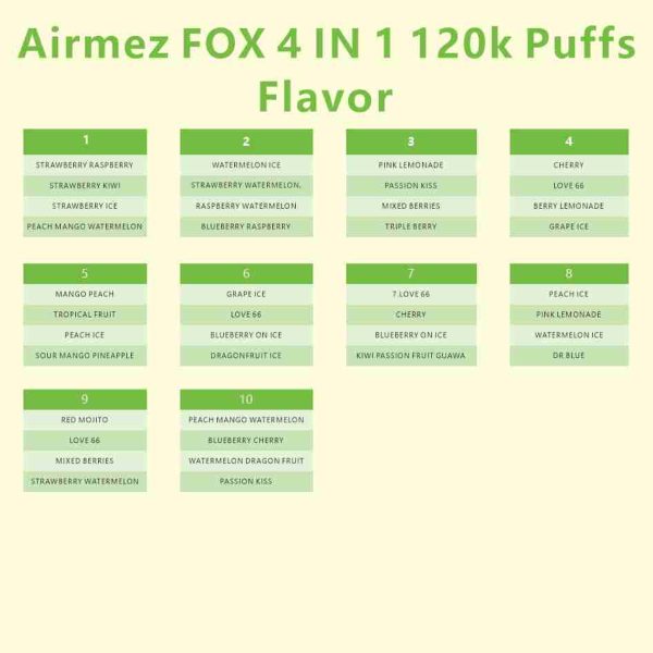 EU Warehouse Airmez FOX 4 IN 1 120k Puffs Disposable Vape Wholesale - [VapzVape]
