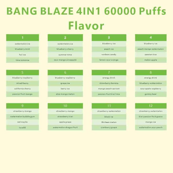EU-Lager BANG BLAZE 4IN1 60000 Puffs Einweg Vape Großhandel – [VapzVape]