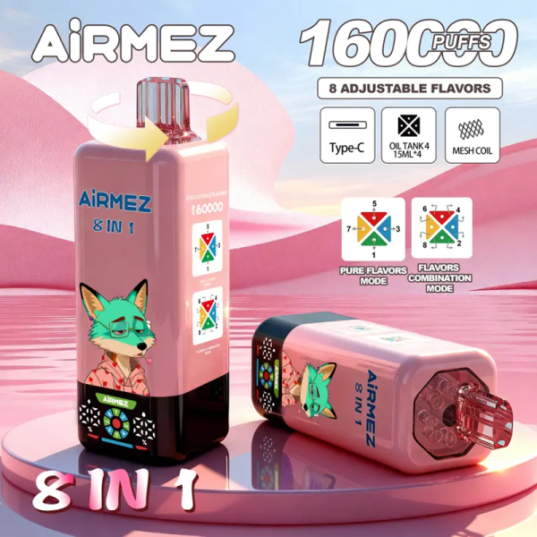 EU Warehouse Airmez FOX 8 IN 1 160k Puffs 60ml Disposable Vape Wholesale - [VapzVape]