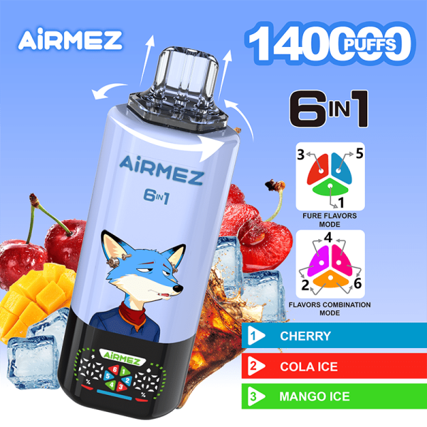 EU-Lager Airmez FOX 6 IN 1 140k Puffs Einweg Vape Großhandel – [VapzVape]