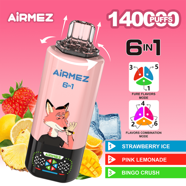 EU-Lager Airmez FOX 6 IN 1 140k Puffs Einweg Vape Großhandel – [VapzVape]