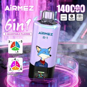 EU-Lager Airmez FOX 6 IN 1 140k Puffs Einweg Vape Großhandel – [VapzVape]