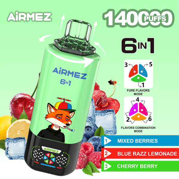 EU-Lager Airmez FOX 6 IN 1 140k Puffs Einweg Vape Großhandel – [VapzVape]