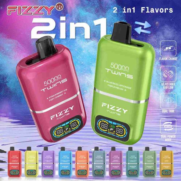 EU Warehouse FIZZY TWINS 50000 Puffs Disposable Vape Wholesale - [VapzVape]