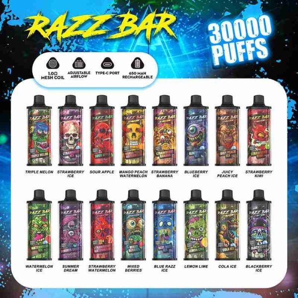 EU Warehouse Razz Bar 30000 Puffs Disposable Vape Wholesale - [VapzVape]
