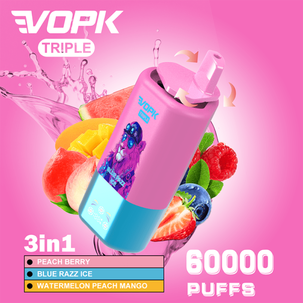EU Warehouse VOPK Triple 3in1 60000 Puffs Disposable Vape Wholesale - [VapzVape]