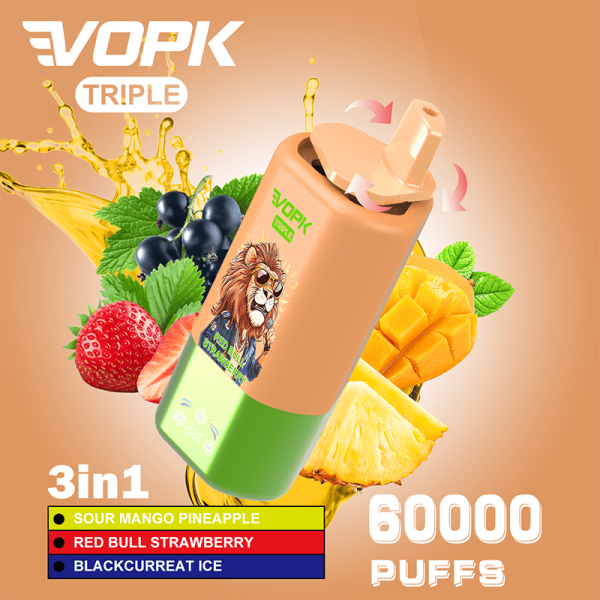 EU Warehouse VOPK Triple 3in1 60000 Puffs Disposable Vape Wholesale - [VapzVape]
