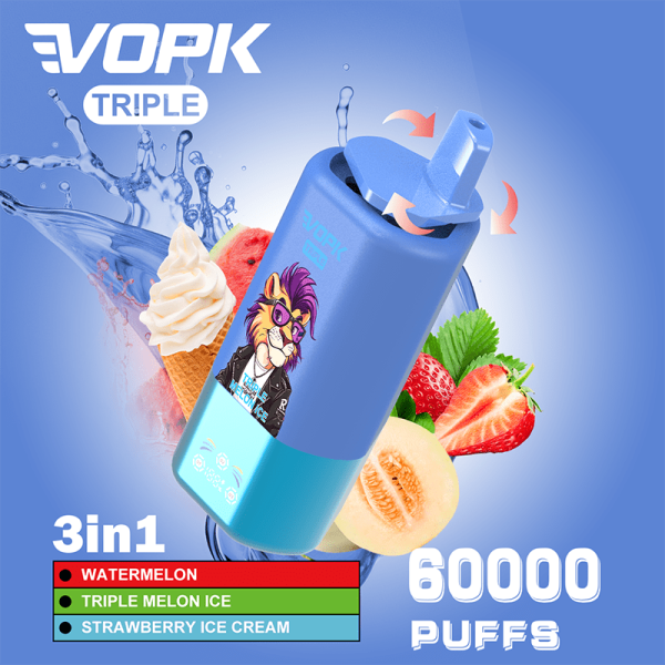 EU Warehouse VOPK Triple 3in1 60000 Puffs Disposable Vape Wholesale - [VapzVape]