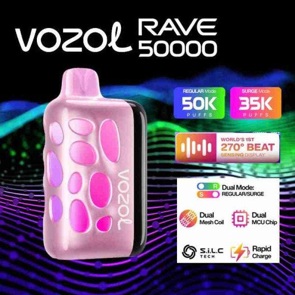 EU Warehouse VOZOL RAVE 50000 Puffs Disposable Vape Wholesale - [VapzVape]