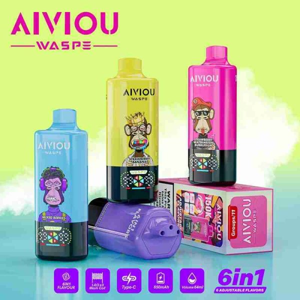 EU-Lager WASPE AIVIOU 6 in 1 150k Puffs Einweg Vape Großhandel – [VapzVape]
