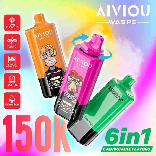 EU-Lager WASPE AIVIOU 6 in 1 150k Puffs Einweg Vape Großhandel – [VapzVape]
