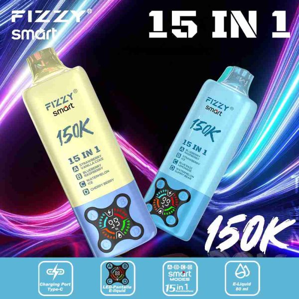 EU-Lager FIZZY SMART 15 IN 1 150k Puffs 80 ml Einweg Vape Großhandel – [VapzVape]