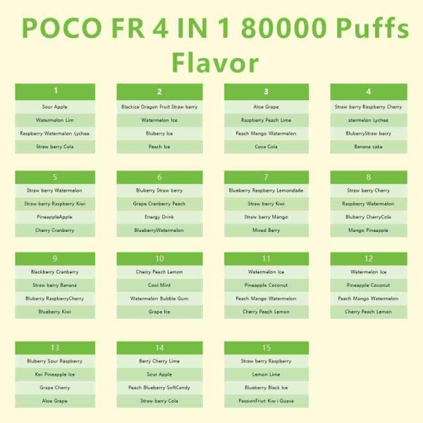 EU Warehouse POCO FR 4 in 1 80000 Puffs Disposable Vape Wholesale - [VapzVape]