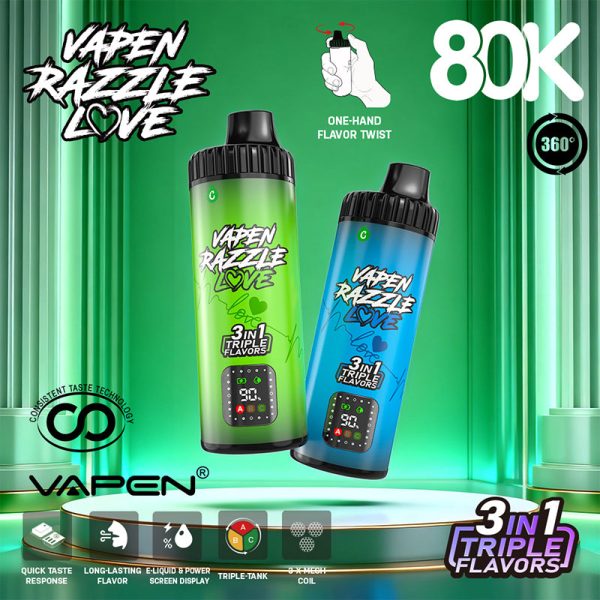 VAPEN RAZZLE LOVE 3IN1 80000 Puffs – Bild 4