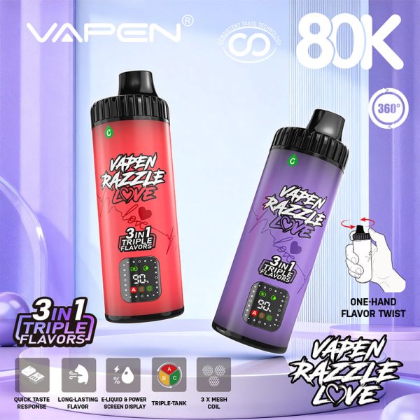 VAPEN RAZZLE LOVE 3IN1 80000 Puffs – Bild 5