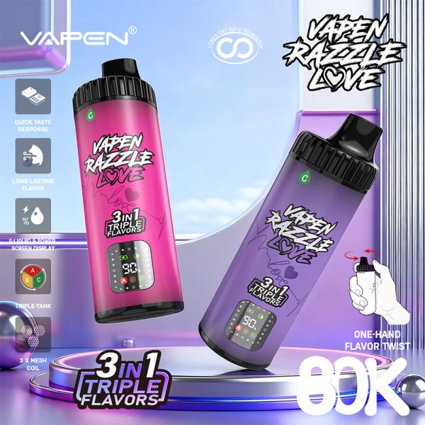 VAPEN RAZZLE LOVE 3IN1 80000 Puffs – Bild 6